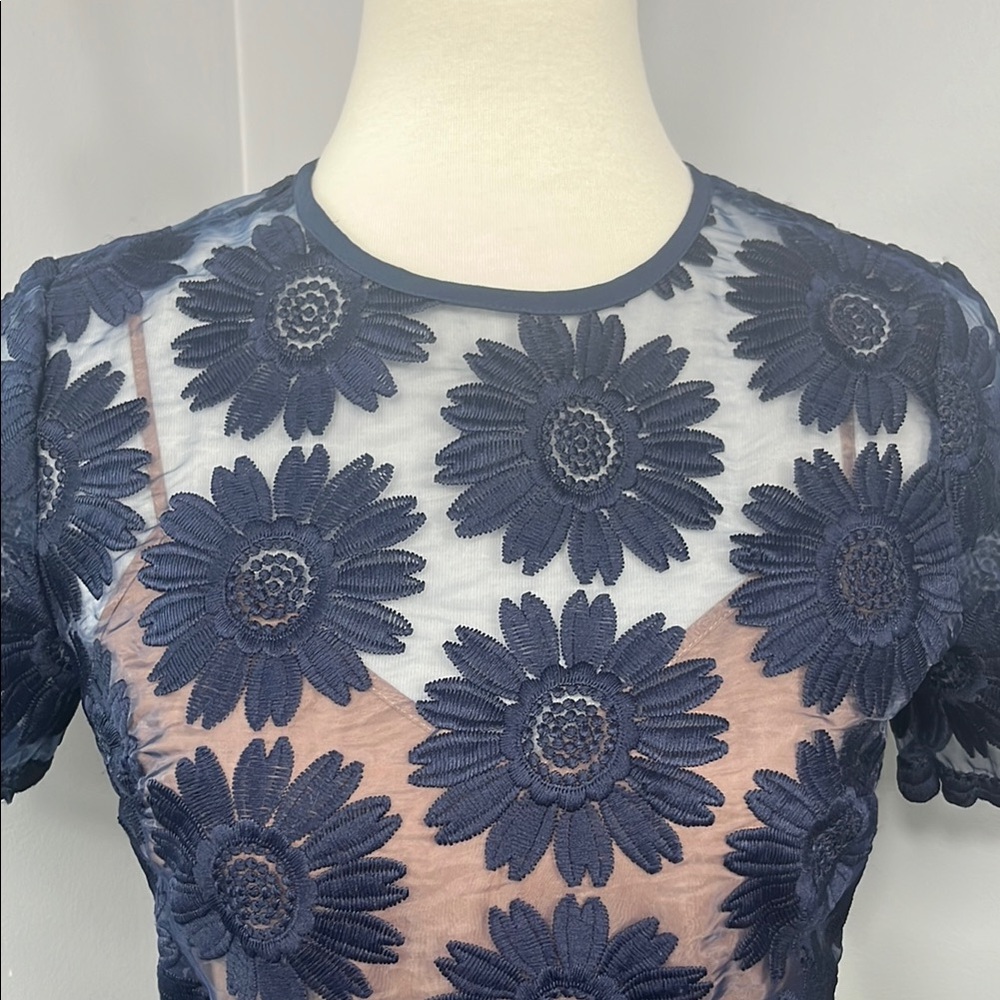 Michael Kors Navy Floral Mini Dress - Picture 6 of 12